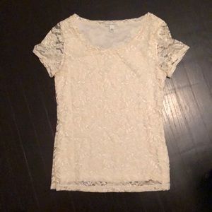 Banana Republic short sleeve lace blouse, size S